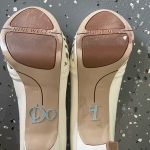 Nine West white heels